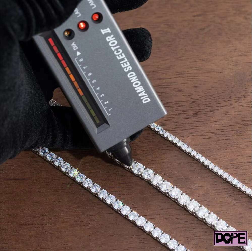 Wholesale 4mm Vvs Moissanite Tennis Chain Bling Iced Out 925 Sterling Silver Hiphop Moissanite Tennis Chain