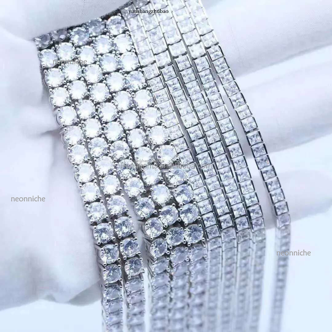Lifeng Eent Cut Necklace Hand-set Craftsmanship10mm Rock Candy Tennis Chain d Vvs Moissanite Dia Chian