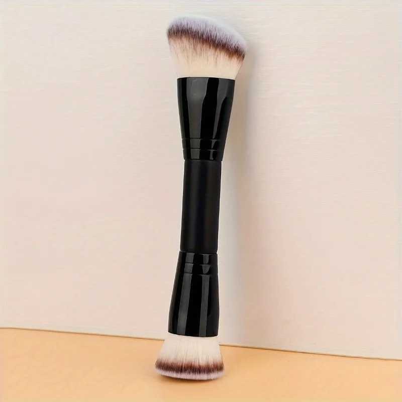 1pc Double Headed Foundation Blush Brush Dense Fluffy Bristles Even Coverage Streak Free Finish for All Skin Types Makeup Lovers L251110