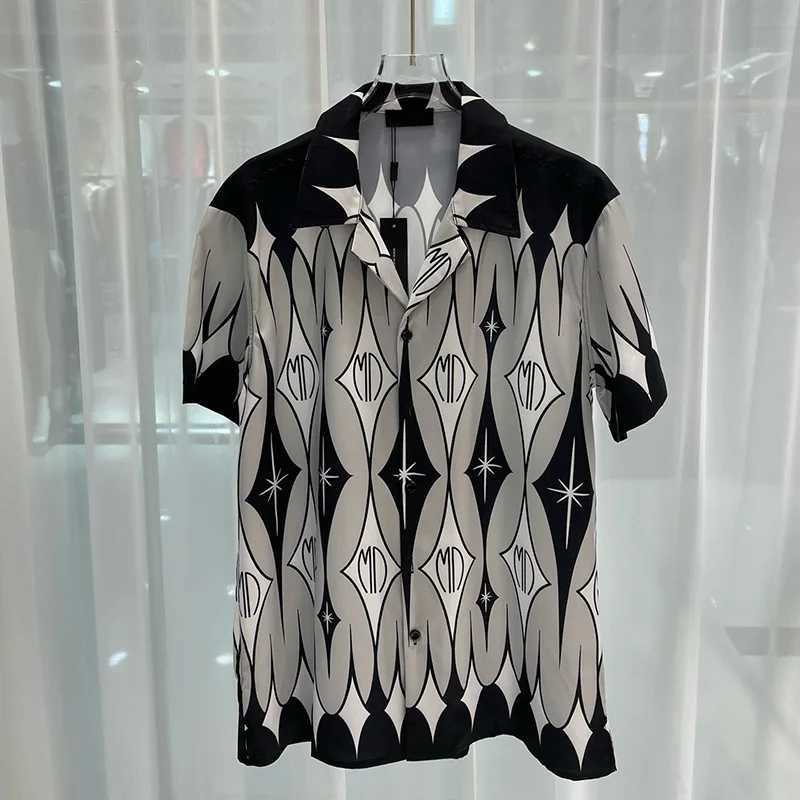 Luxury Patch Work Shirt Designer Clothing Mens Casual Short Sleeve Digital Printing Social Party Shirt Camisa Casual Hombre X250410