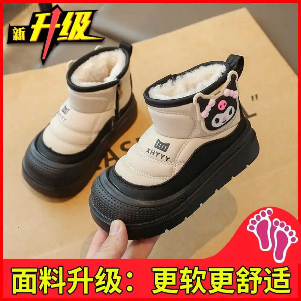 Sanrio Kuromi Child Snow Boots My Melody Martin Boots Anti-Slip High Top Plus Velvet Cotton Shoes Kids Casual Shoes Sneakers H251110