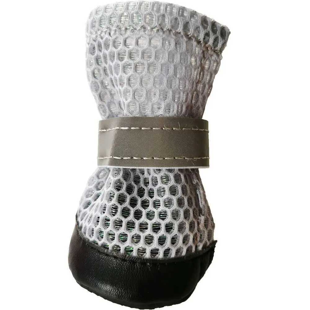 4 pieces/set of reflective dog shoes anti slip and wear-resistant pet foot covers adjustable breathable pet paw protection rain boots T2504010