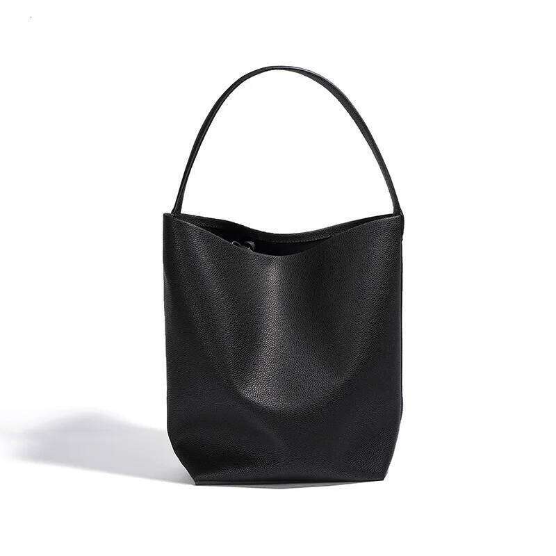 Soft cowhide bucket commuting large capacity lazy style one-shoulder armpit big leather women's bag