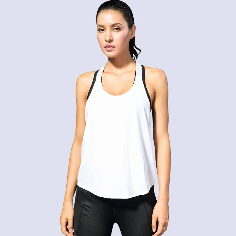 2024 Gym Women's Sports Letter Backless Shirts Sleeveless Yoga Tops Fitness Running Quick Dry Tank Crop Top