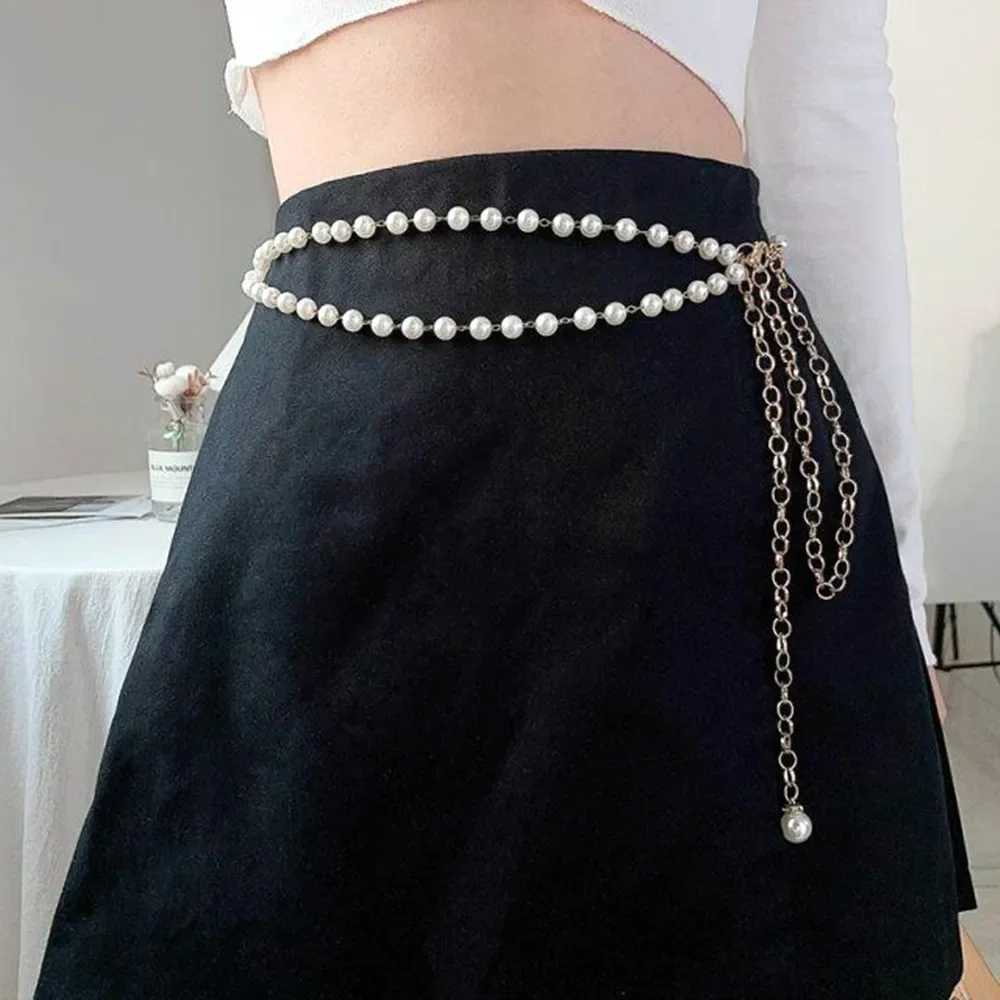 Summer clothing accessories tassel imitation pearl strap used for retro patterned belly dance waist dress accessories X250410