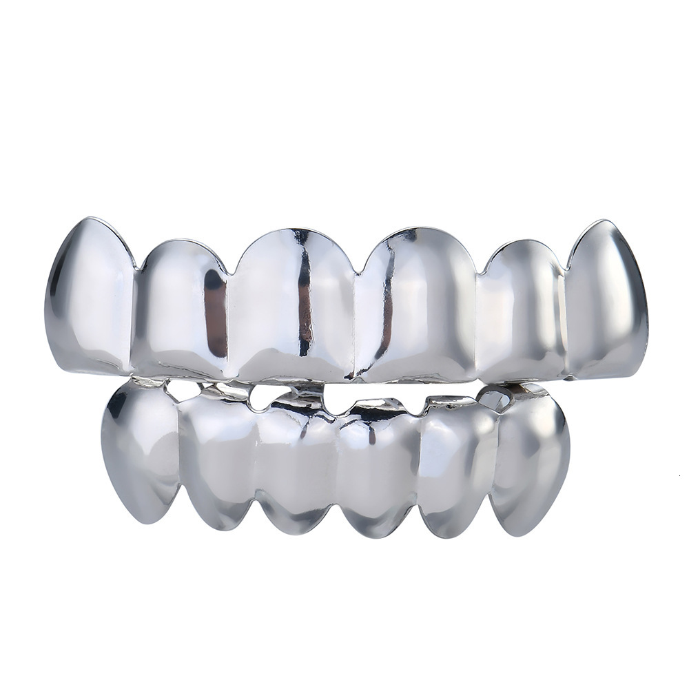 Gold Plated teeth hip hop braces smooth gold braces singer trendy decorative braces grinlz Halloween