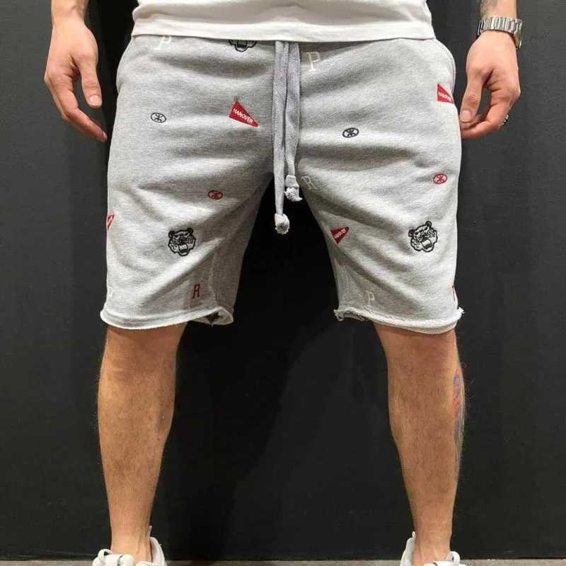 Spring and summer 2025 mens cargo shorts loose fit suitable for Breeches Bermuda sports shorts cotton embroidered shorts mens sweaters X250410