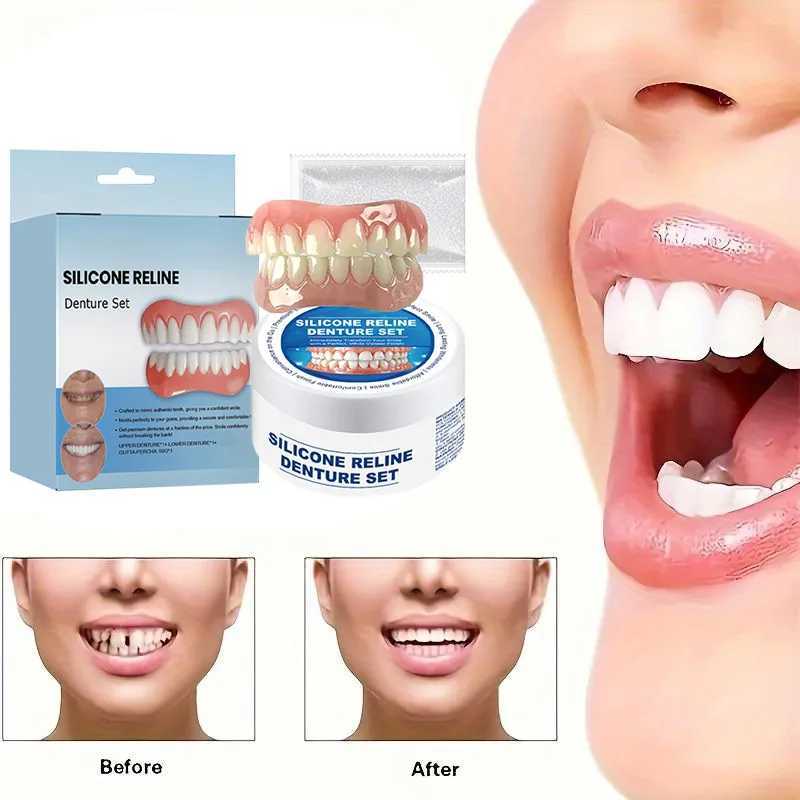 New Arrival Silicone denture orthodontic kit suitable for temporary orthodontic teeth improvement smile comfort teeth oral hygiene care Z250410