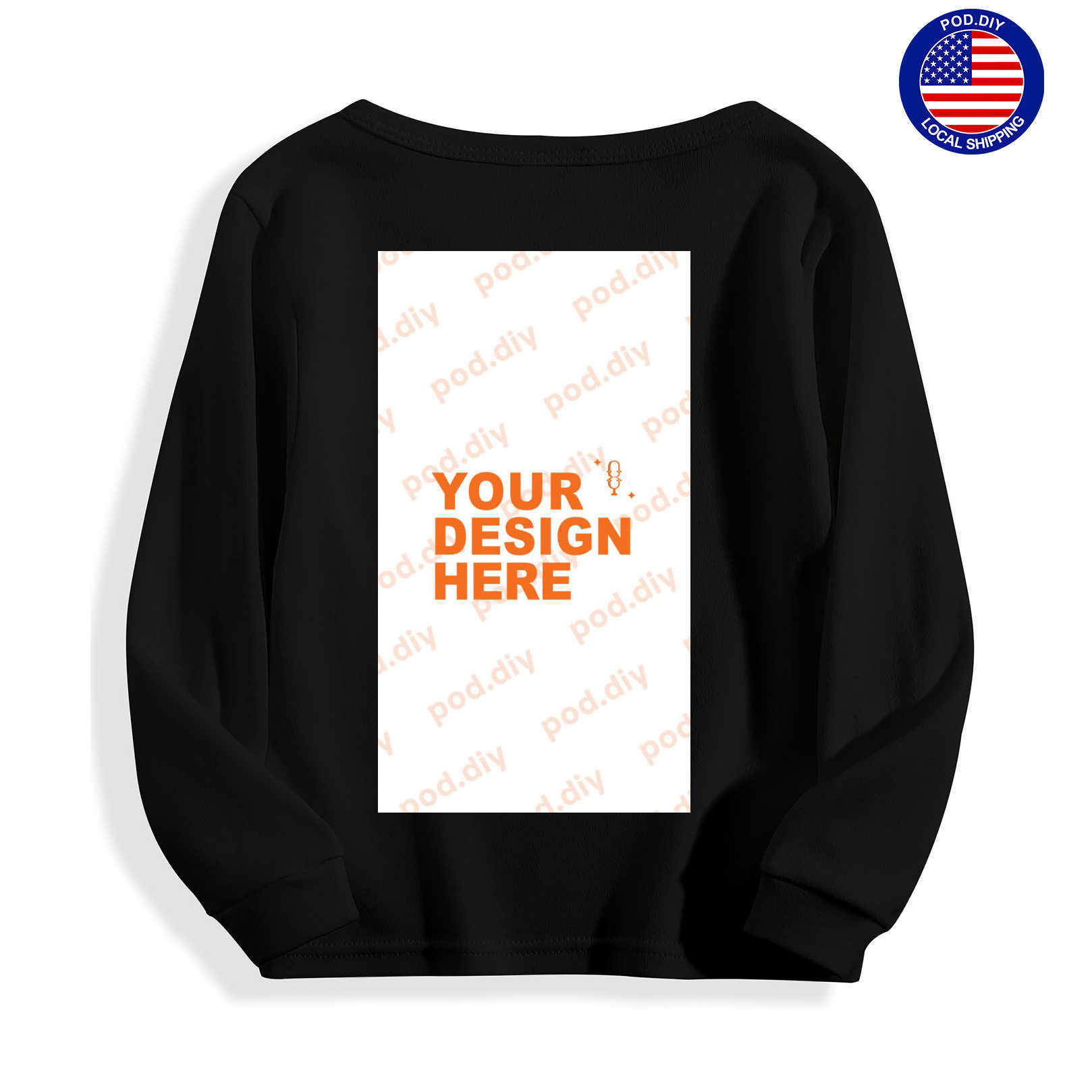 POD.DIY Cute Long-sleeved Cotton Crew Neck Sweatshirt For Kids Boys And Girls Custom Sweatshirt