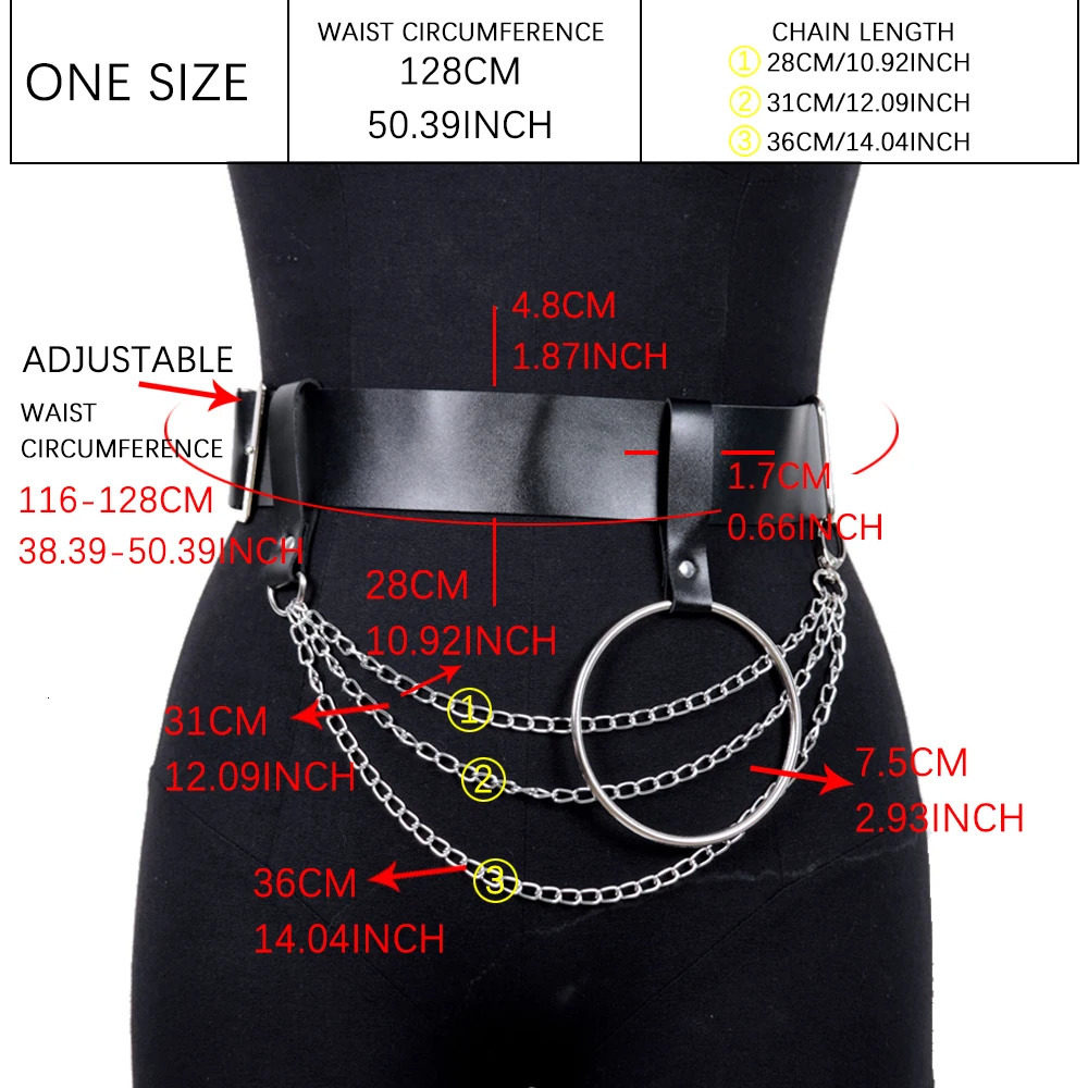 Belt Fashion Binding Womens Sexy Strap Punk Chain Leather Large Oring Underwear Sword 250410