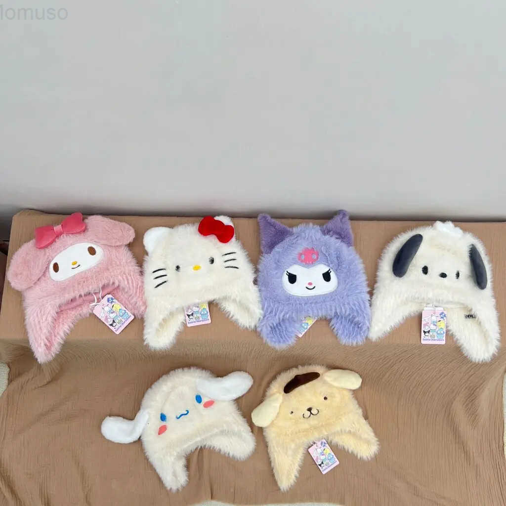 Sanrio Kawaii Winter My Melody ChildrenS Warm Knitted Hat Cartoon Hello Kitty Cinnamoroll Soft Winter Warm Hat Holiday Gift H251110