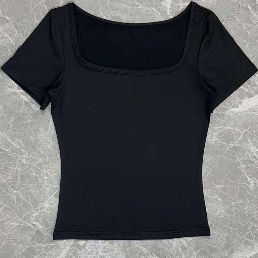 Amazon Women's Knitted Top T-Shirt Sexy U-Neck Long Sleeve Shirt Inner Wear Tight-Fitting