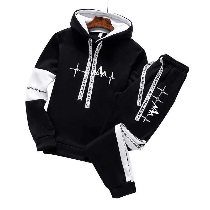 2024 Mens Tracksuit Casual Classic Hooded Sweatshirt Jogging Clothing High Quality Simplicity Versatile Printing Tops Pants Suit W251110