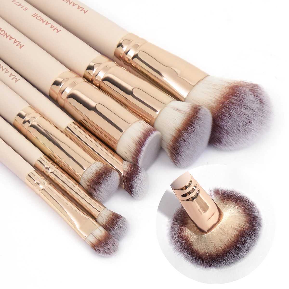 MAANGE 7pcs/set Makeup Brushes for Cosmetic Foundation Powder Concealer Blush Brush Blending Soft Bristles Beauty Tools L251110