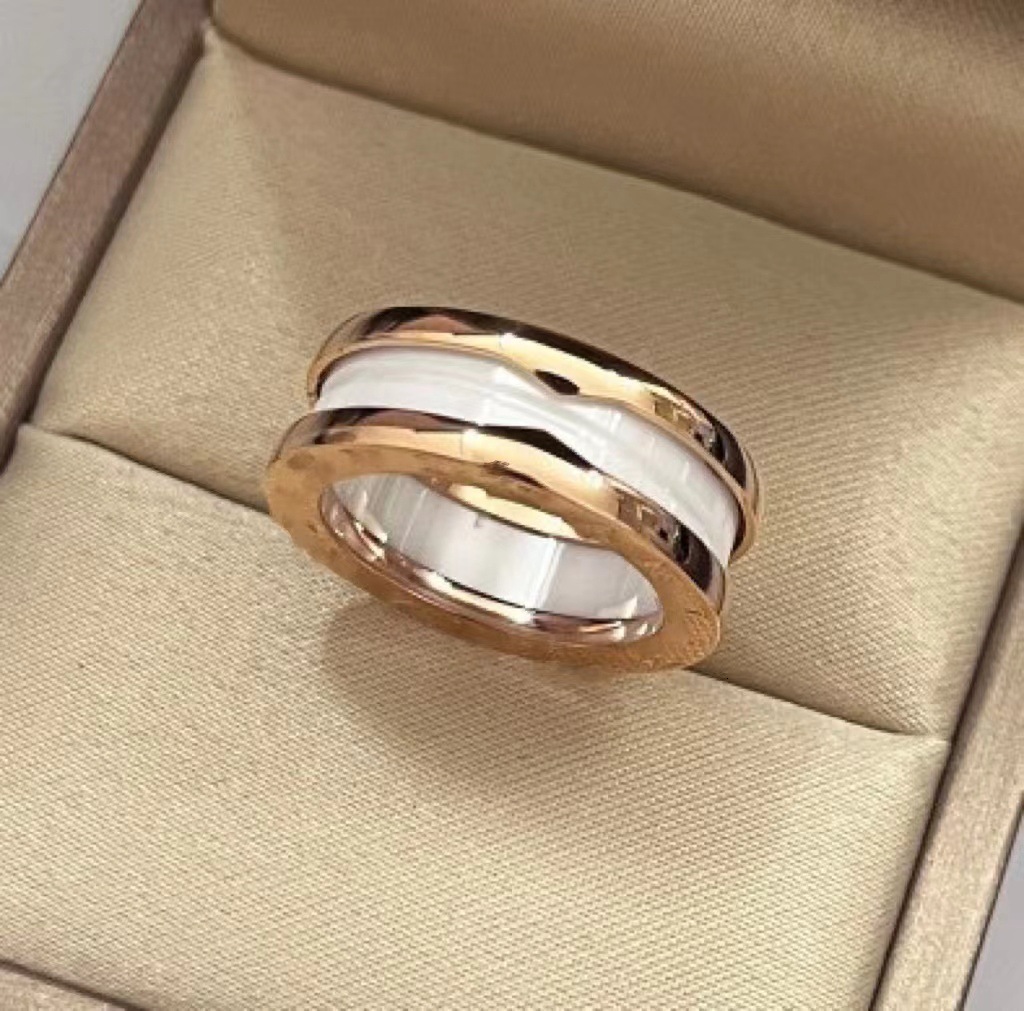 Fashion Ring Black Ceramic Spring Ring European And American Fashion Narrow Edition Charity Edition Designer Ring Wide Edition White Ceramic Couple Ri