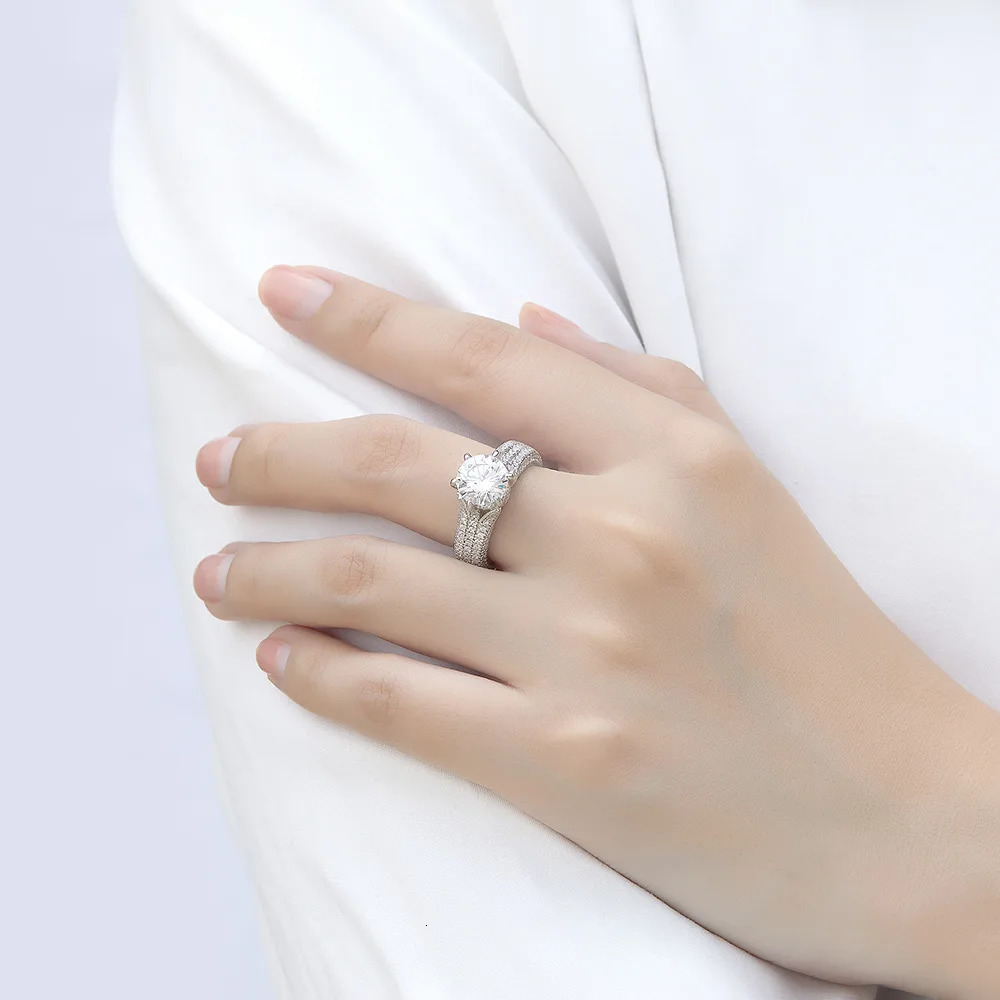 Joycejelly 2ct Colorful Rings for Women Sterling Silver 925 Jewelry Wedding Bands GRA Certified Gift for Wife 251103