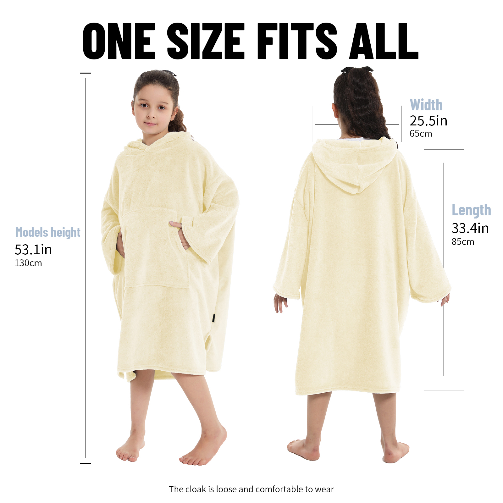 Kids Hooded Swim Towel Poncho Quick-Dry Soft Absorbent, Thick Lightweight Long Sleeve Cover-Up for Beach Pool Surfing Swimming, Kids Swimming Accessor