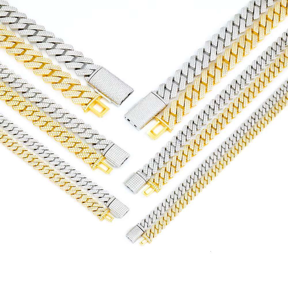 Pure sier chilled vvs mossanite jewelry men's moissanite necklace Cuban chain