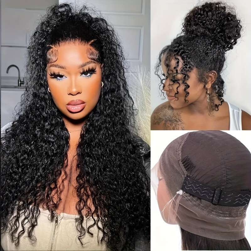 Glueless Human Hair Natural Look Frontal Lace Wig With Pre-Plucked Hairline, No Glue Needed, Secure Fit Cap For Women, Everyday Special Events - Volum