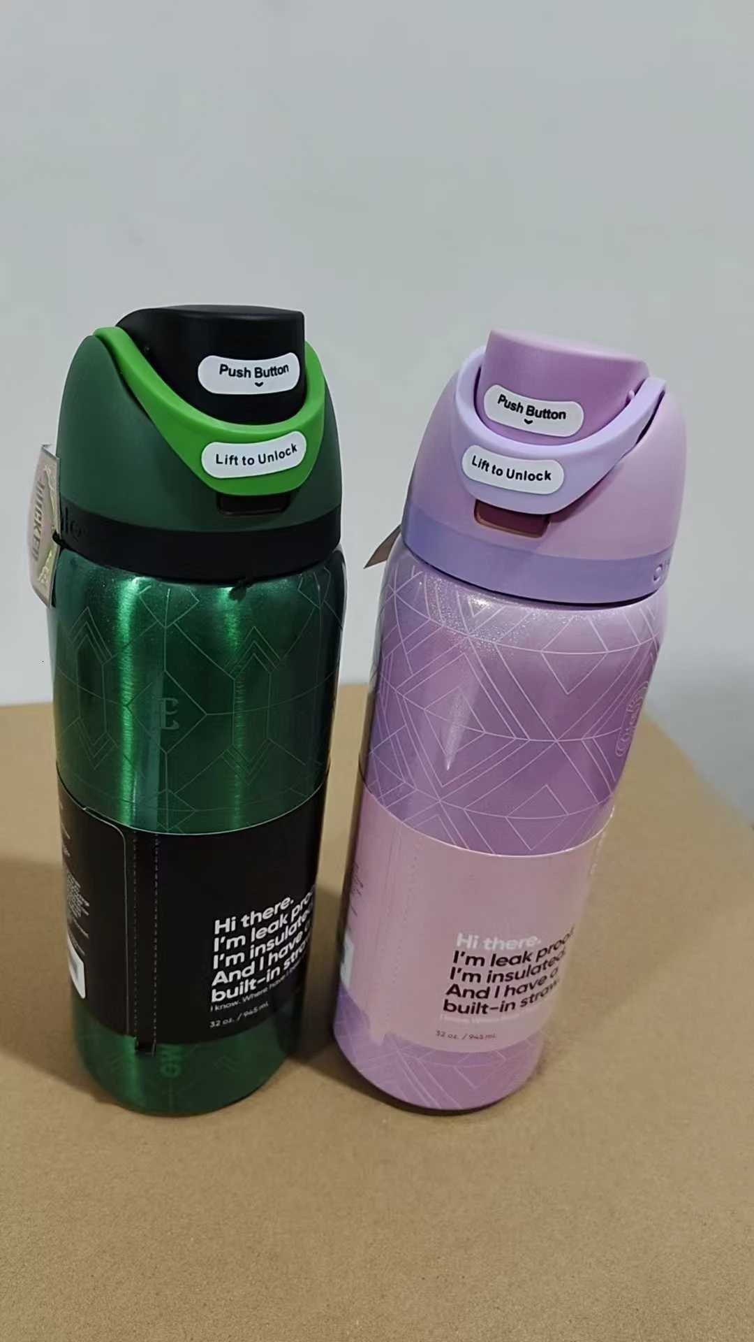 Fashionable cup 2-in-1 Flip Lid 32oz Stainless Steel Vacuum Insated Water Bottle Leakproof Travel g with Straw for Gym Hiking Y251110