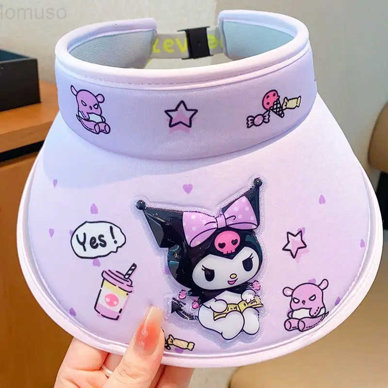 Sanrio cartoon character kuromi new style childrens hat cartoon sun hat summer sun protection ultraviolet sun hat wholesale H251110