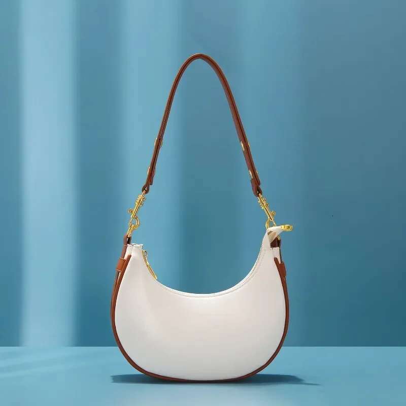 Fashion Half Moon Hobo For Women 2024 Soft Pu Leather Zipper Underarm Quality Shoulder Bag Casual Shopper Female