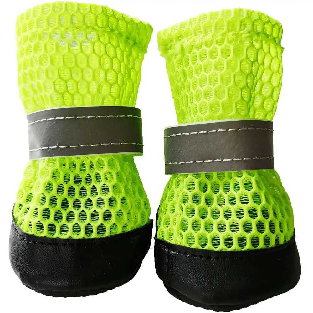 4 pieces/set of reflective dog shoes anti slip and wear-resistant pet foot covers adjustable breathable pet paw protection rain boots T2504010