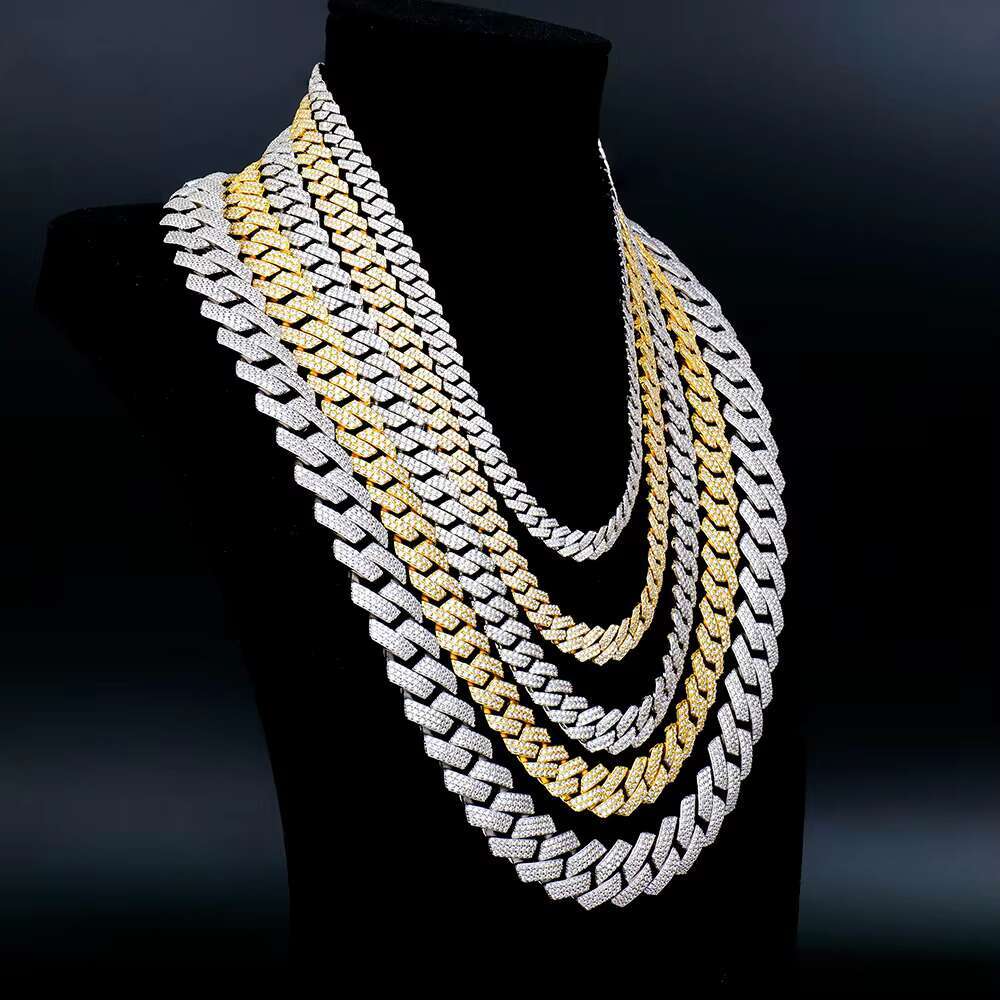 Pure sier chilled vvs mossanite jewelry men's moissanite necklace Cuban chain