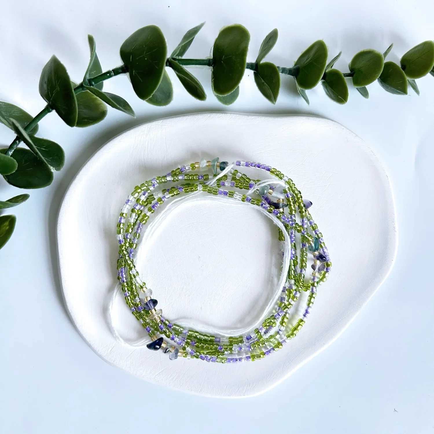 Boho Natural Crystal Ced Stone Bead Waist Chain Used for 115cm Handmade Colored Seed Bead Jewelry Gifts in Warm Summer X250410