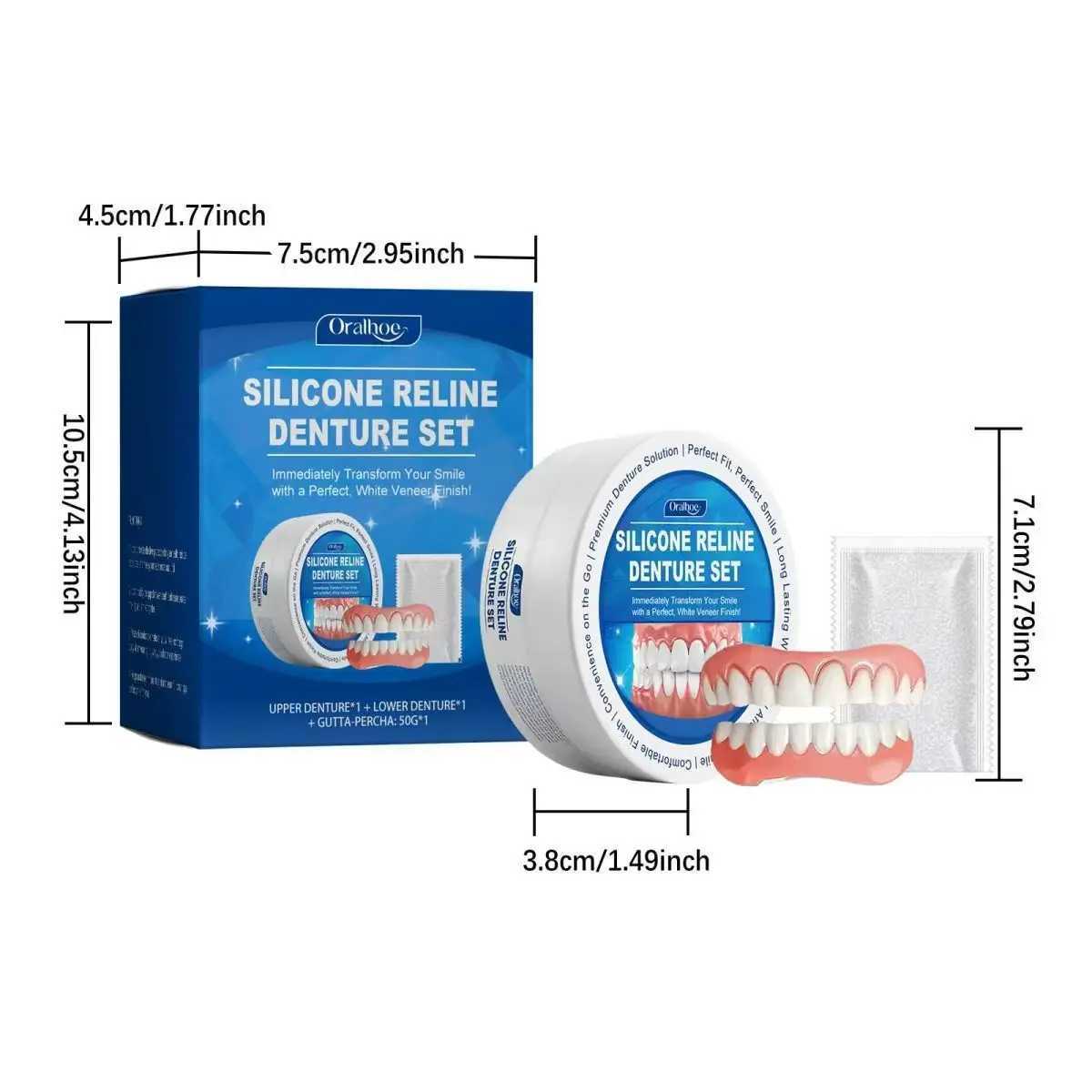Revolutionary Silicone Dental Kit for Temporary Orthodontics Glove like Suitable Dentures Comprehensive Oral Hygiene Solution M250410