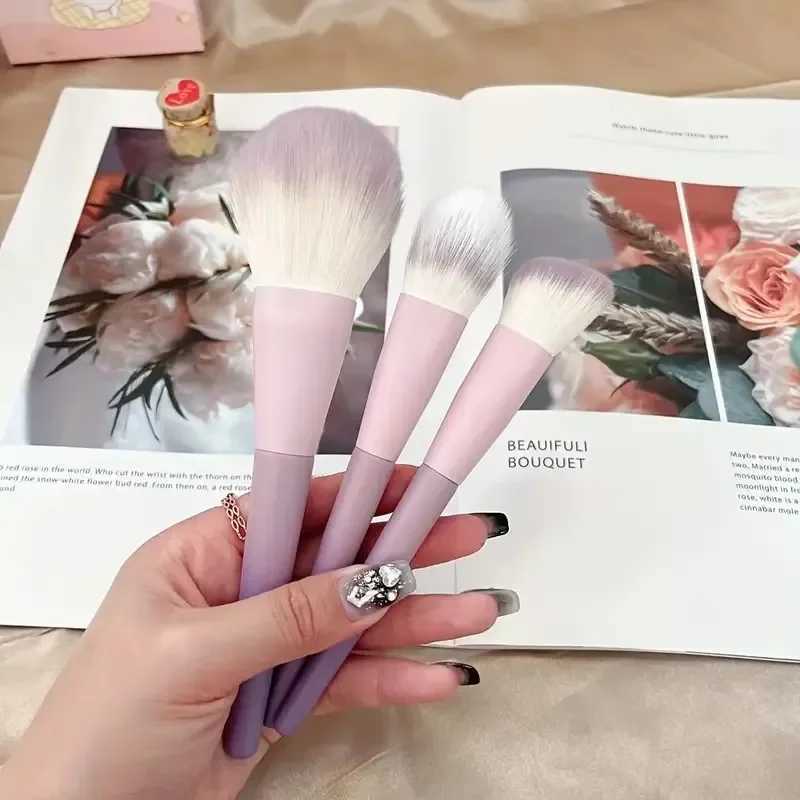 10Pcs Pink Purple Gradient plastic handle makeup brush powder brush foundation make-up brush concealer brush L251110