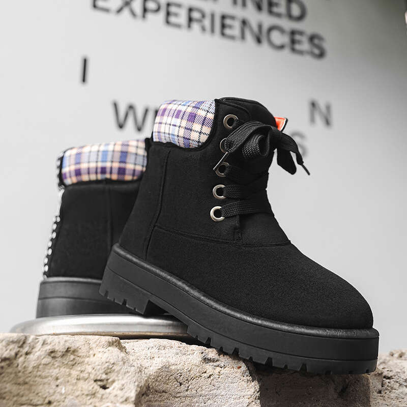 Petite 5cm Autumn Winter Outdoor Casual Martin Men Leather Round Toe Stylish Slim Fashion Short Boots YZ06