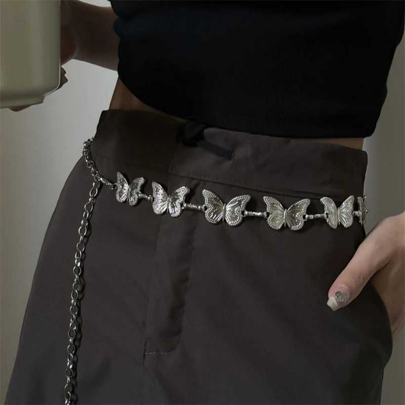 Single Simple Punk Metal Navel Belt Single Silver Waist Chain X250410