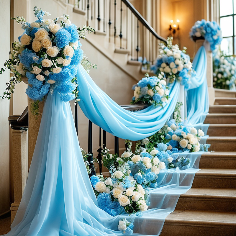 Romantic Floral Arched Backdrop for Outdoor Weddings - Elegant Wedding Party Decorations