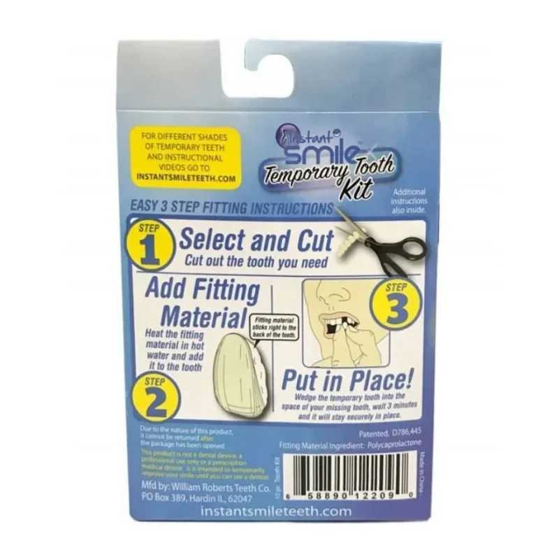 The new type of denture patch is faced with a flexible and comfortable upper and lower buckle bracket which fits snugly with the filling material for 