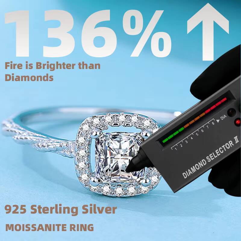 Romantic Womens Engagement Ring Quality High Moissanite D VVS Brilliant Cut 925 Sterling Silver Wholesale Jewelry for Weddings