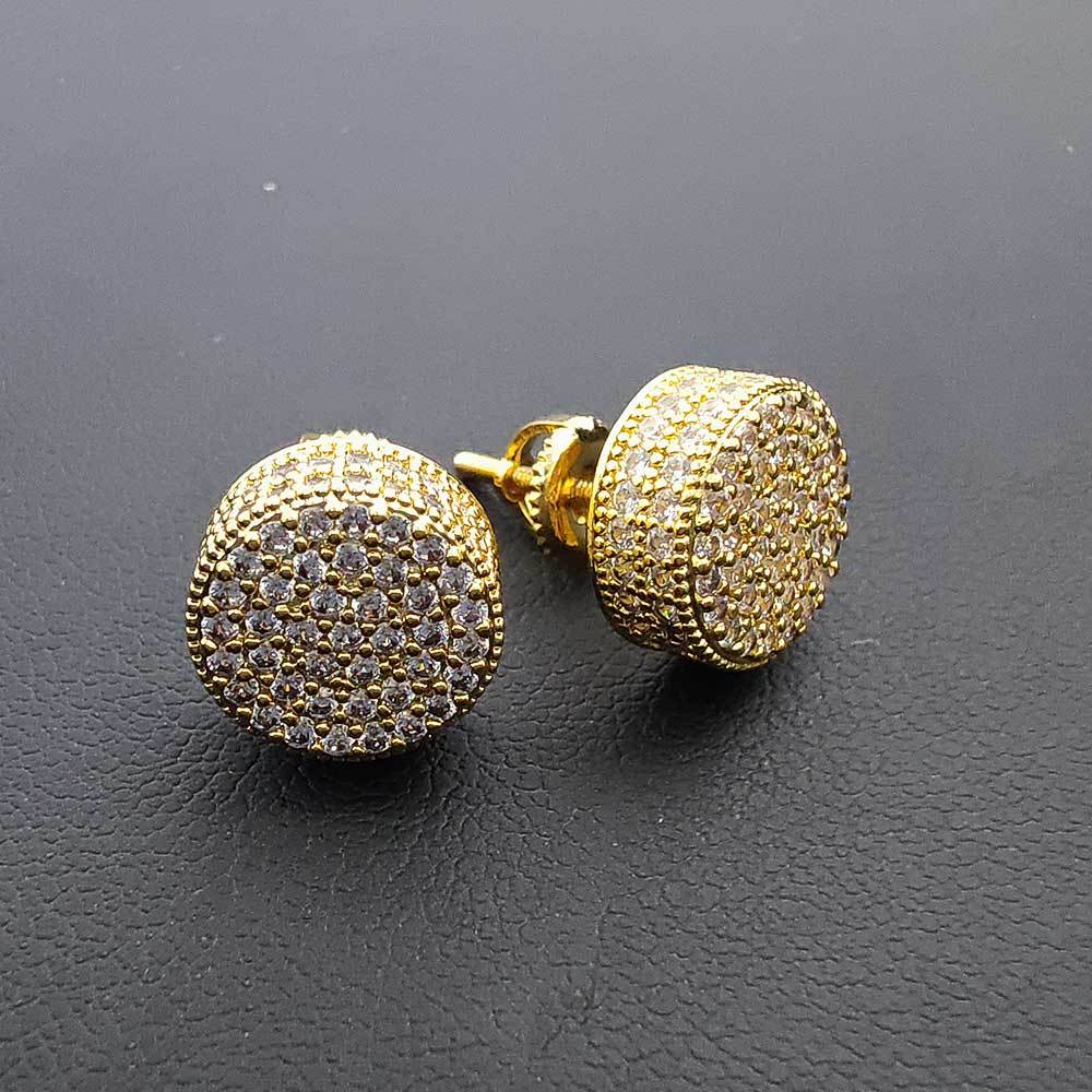 Choucong Sparkling Hip Hop Vintage Jewelry 925 Sterling Silver 18K Gold Fill Pave White 5A Zircon CZ Diamond Party Male Men Stud Screw Earring Christa