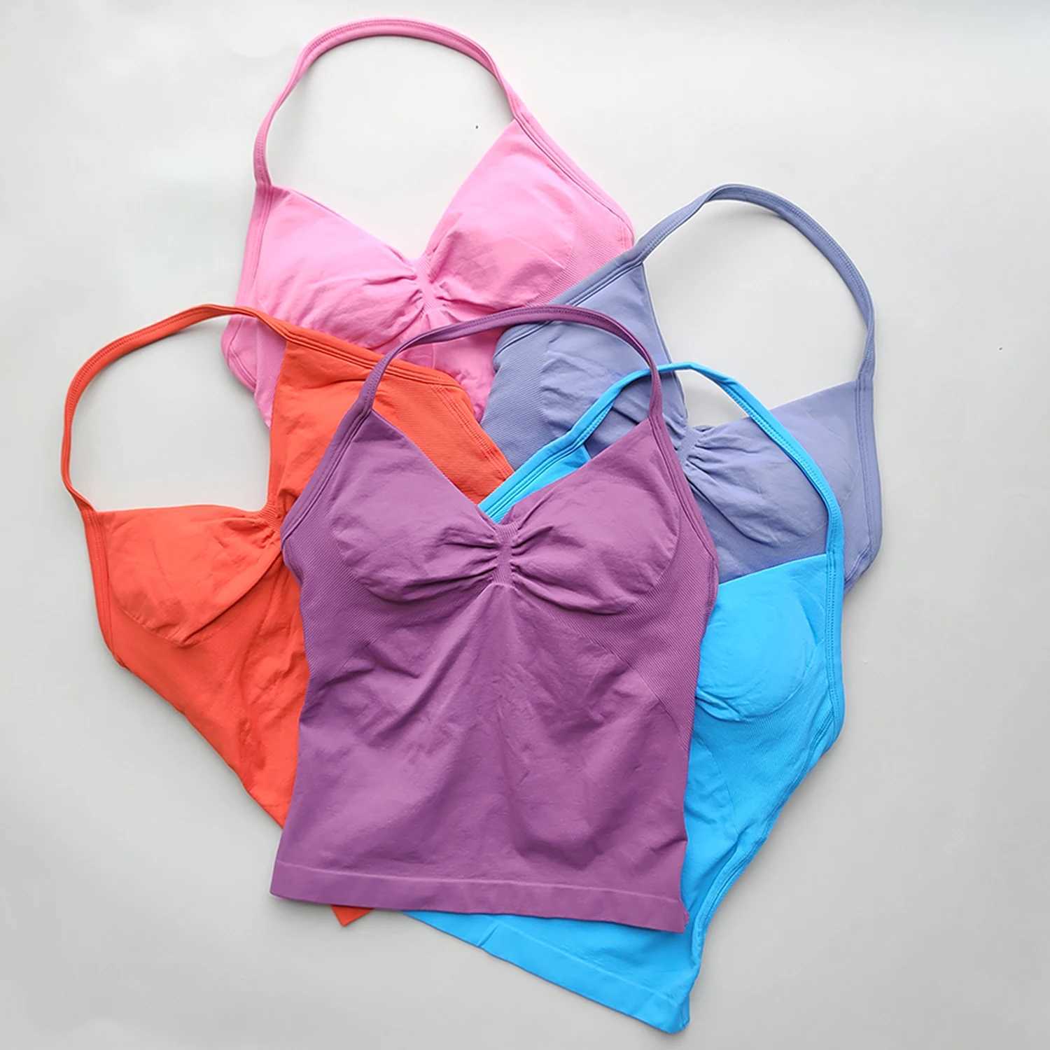 Impact Longline Strappy Gym Tops Backless Gym Clothes Womens Scrunch Exercise Top Open Back Bra Running Yoga Vest TopXJ250410