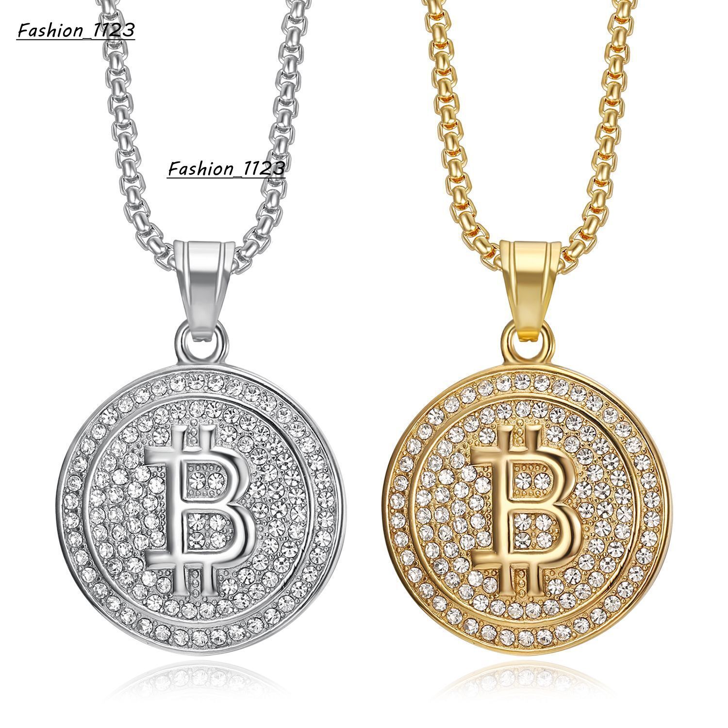 Hiphop Coin Moissanite Water Proof Luxury Stainless Steel Fine Jewelry 18K Gold Plated Necklace for 2024 Woman Men Wholesale