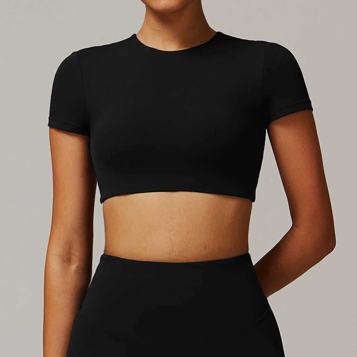 Yoga tops sportswear womens fitness clothes sportswear short sleeved tops yoga tops running tops hollow tops push up topsXJ250410
