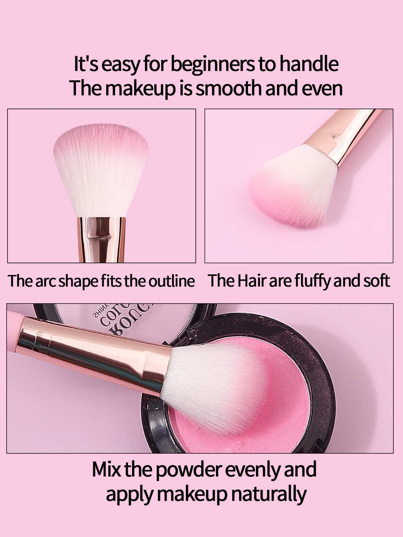 1pcs multi-functional blush brush facial makeup brush smudge brush and highlight brush - essential makeup tools for beginners L251110