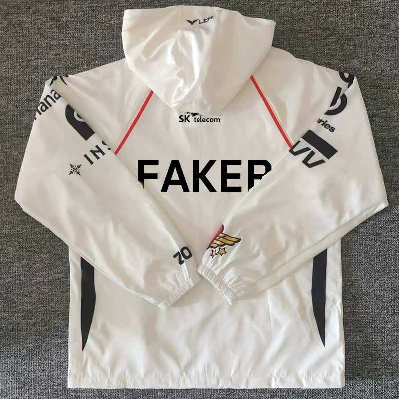 Faker Same Style Jacket 2025 T1 Team World Championship White Windbreaker Jacket Conquers SKT Team Kit Five Star New Team Kit W251110