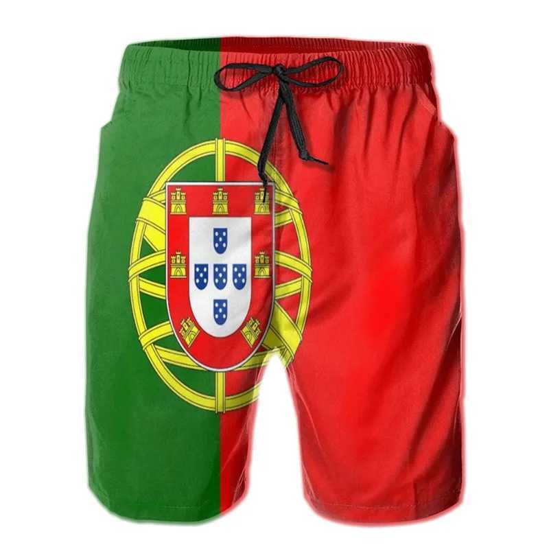 Classic 3D printed Portuguese flag beach shorts mens quick dry bath set loose surfboard shorts popular sports swimming rodW250410