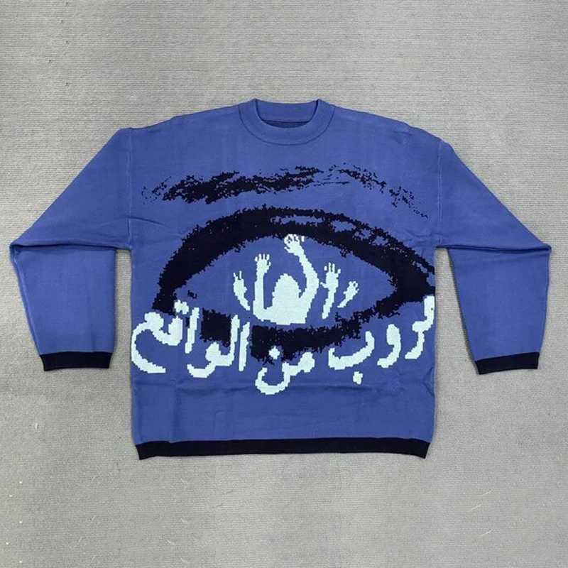 Fashion New Hip-hop Street Gothic Wool Retro Pullover Sweater Knitted Sweater Mens Womens Y2K Harajuku Punk Sweater Knitwear Top 90s Y251110