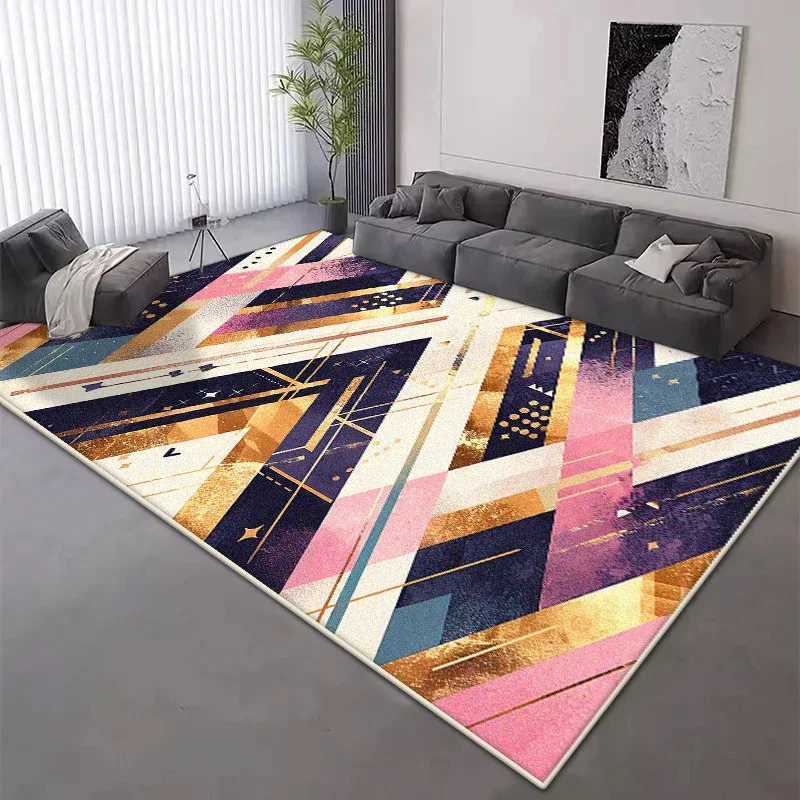 Modern Geometric Carpet for Living Room Nordic Home Decoration Short Velvet Antiskid Rug Bedroom Sofa Foldable Mat Y251110