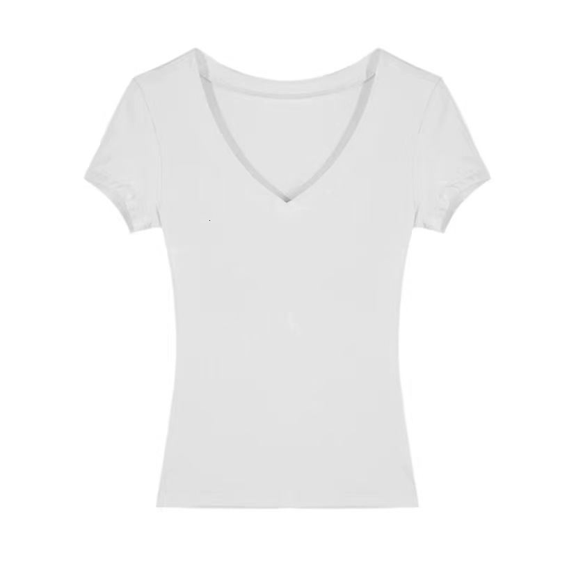 2025S Designer Women S T Shirt American V Neck Shoulder Pure Desire Black Short Sleeved T Shirt For Women S Summer New Slim Fit Spicy Girl Niche Slimm