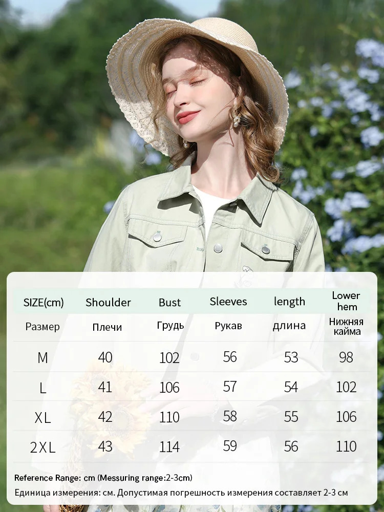 I believe you are a French womens denim jacket with a collar. The spring embroidered cotton short womens retro jacket is 2241185533 250409