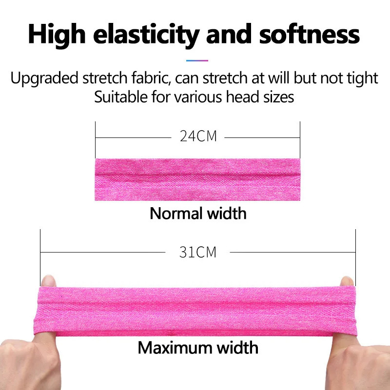 1pcs Sweatband Moisture-Wicking Breathable Men Women Sports Elastic Headband for Fitness gym Running basketball 250410