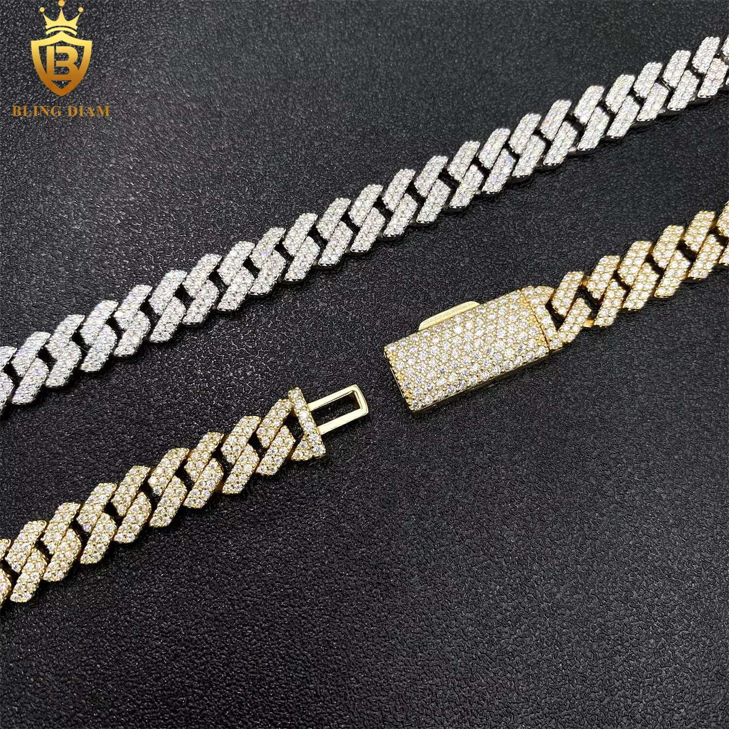 8mm Hip Hop Jewelry 925 Sterling Silver Vvs Moissanite Iced Out Mini Cuban Links Chain Bracelet Necklace