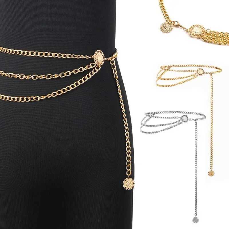 Vintage lace belt Mtilayer long fringe dress belt rhinestone crystal belly chain X250410